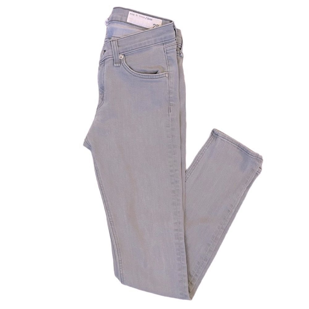 Rag & Bone Gray Skinny Low Rise Denim Jeans - Picture 2 of 9